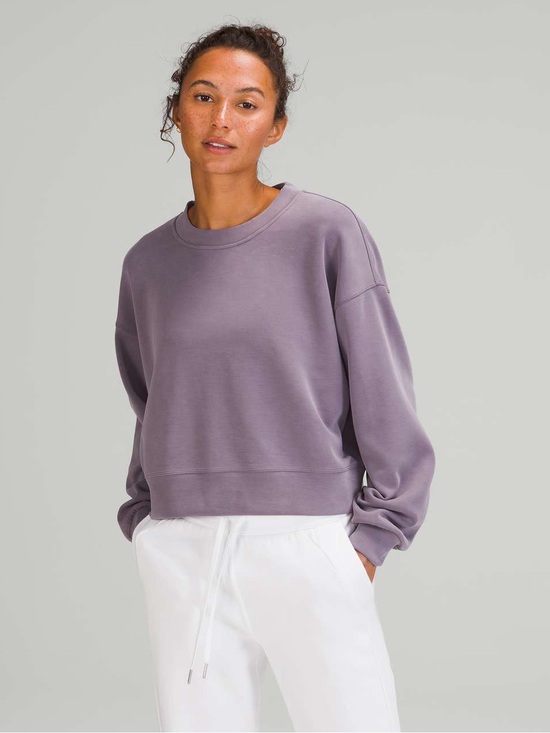 lululemon athletica Tops - Lululemon Perfectly Oversized Cropped Crew Sweatshirt Softstreme Dusky Lavender